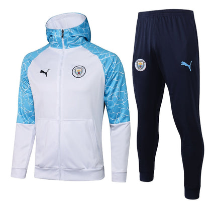 Manchester City Light Blue and White Tracksuit