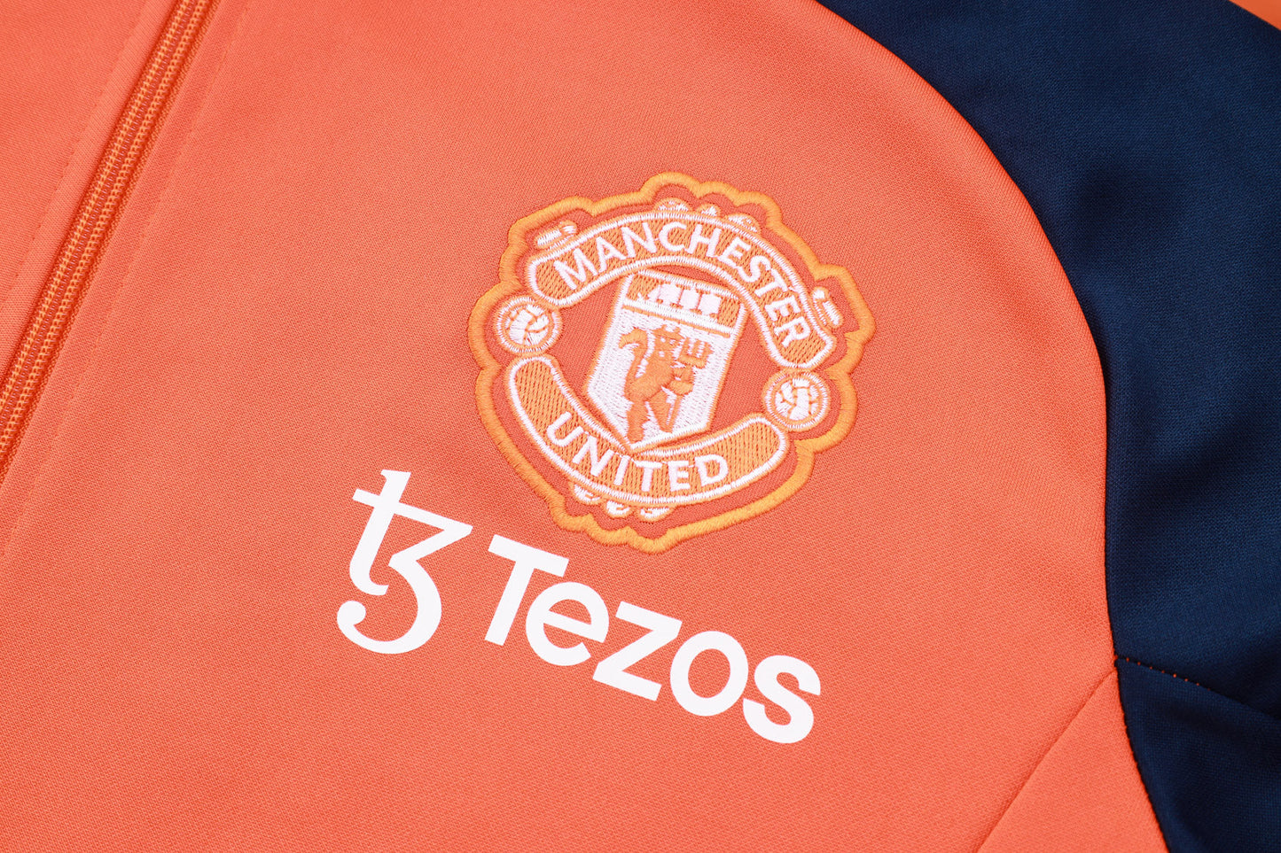 Manchester United Drak Blue and Orange Tracksuit II