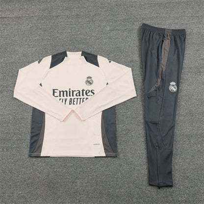 Real Madrid Grey and Beige Tracksuit