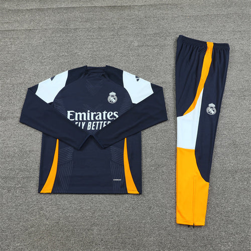 Real Madrid Dark Blue and Orange Tracksuit