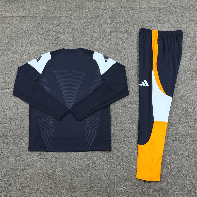 Real Madrid Dark Blue and Orange Tracksuit