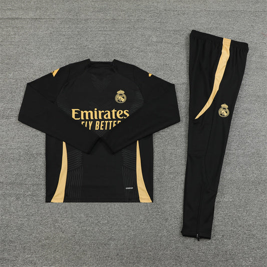 Real Madrid Black and Gold Tracksuit